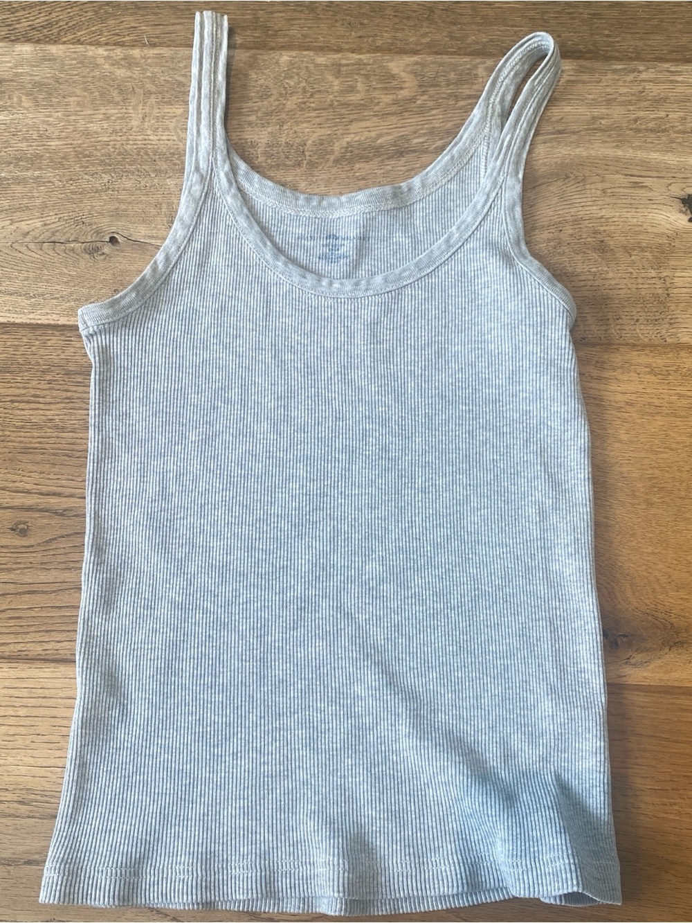 Brandy Ribbed Tank Top in Light Gray